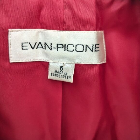 Vintage Evan Picone Red Holiday Career Blazer Suit Jacket Coat Size 6 Medium - Picture 2 of 4